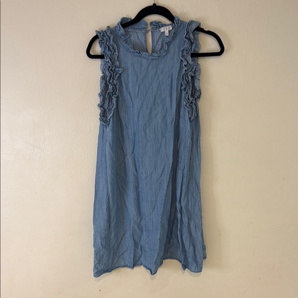 TCEC Blue Sleeveless Ruffled Dress